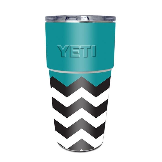 MightySkins YEPINT16SI-Teal Chevron Skin for Yeti Rambler 16 oz Stackable Cup - Teal Chevron